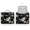 Adornori White Flowers Travel Toiletry Bag for Men and Women, Large Hanging Makeup Bag Organizer Toiletries Bag for Travel, Cosmetic Bag with Handle view 4
