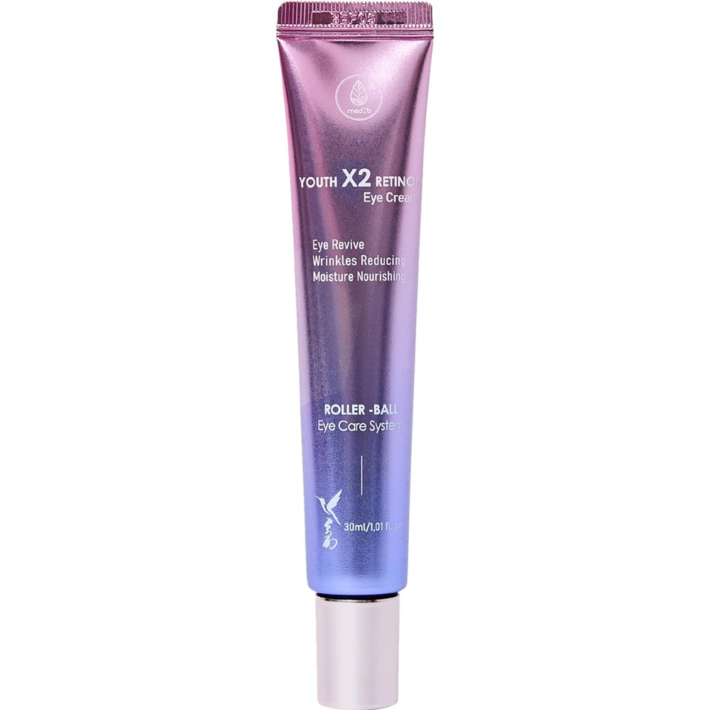 MEDB Youth X2 Eye Cream Korean Skincare with Peptides & Cooling Triple Roller for Hydrated, Refreshed Eyes 30ml / 1.01 fl oz