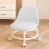 Acrylic Pulley Chair Low Stool with Backrest - Ergonomic Design & 360 Swivel Wheels for Home Cleaning, Office, Salon - Comfortable Rolling Seat for Adults (Pure White) view 1