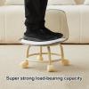Acrylic Pulley Chair Low Stool with Backrest - Ergonomic Design & 360 Swivel Wheels for Home Cleaning, Office, Salon - Comfortable Rolling Seat for Adults (Pure White) view 4
