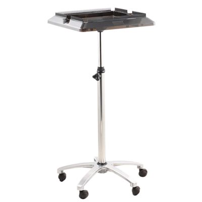 Salon Trolley Hair Dyeing & Perming Tool Rack with Adjustable Height, Rolling Barber Cart Storage Buckets, Extension Tray, for Salons Spas