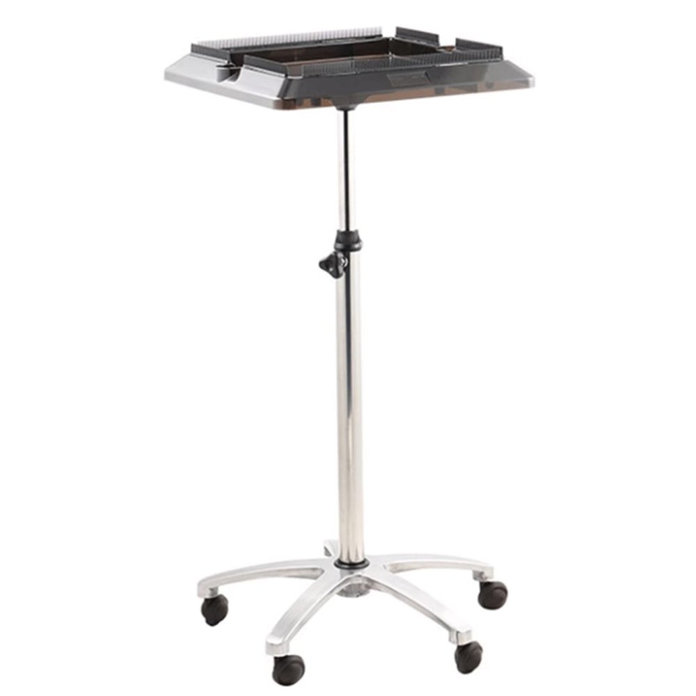 Salon Trolley Hair Dyeing & Perming Tool Rack with Adjustable Height, Rolling Barber Cart Storage Buckets, Extension Tray, for Salons Spas