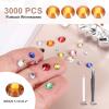 MECCANIXITY 3000pcs SS20 5mm Flatback Crystal Rhinestones, Resin Crystal Gems with Tweezer Dotting Pen Non Hotfix for Bedazzling Tumblers Mugs Bottles Nail DIY Crafts, Orange view 2