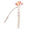 chinese hair sticks Chinese Style Flower Hair Sticks with Light Long Chain Tassel Hair Clips Women Hair Bun Maker Jewelry(Color2) view 1