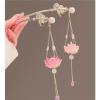 chinese hair sticks Chinese Style Flower Hair Sticks with Light Long Chain Tassel Hair Clips Women Hair Bun Maker Jewelry(Color2) view 3