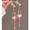 chinese hair sticks Chinese Style Flower Hair Sticks with Light Long Chain Tassel Hair Clips Women Hair Bun Maker Jewelry(Color2) view 4