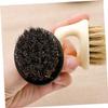 DEARMAMY 2pcs Boar Bristle Beard Brush Ergonomic Handle for Easy Grooming for Men's Beard Maintenance Portable for Travel Black view 4