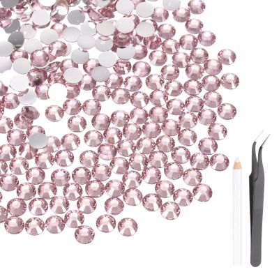 MECCANIXITY 2000pcs SS12 3mm Flatback Crystal Rhinestones, Resin Crystal Gems with Tweezer Dotting Pen Non Hotfix for Bedazzling Tumblers Mugs Bottles Nail DIY Crafts, Pink