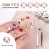 MECCANIXITY 2000pcs SS12 3mm Flatback Crystal Rhinestones, Resin Crystal Gems with Tweezer Dotting Pen Non Hotfix for Bedazzling Tumblers Mugs Bottles Nail DIY Crafts, Pink view 2