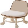 Acrylic Pulley Chair Low Stool with Backrest - Ergonomic Design & 360 Swivel Wheels for Home Cleaning, Office, Salon - Comfortable Rolling Seat for Adults (Brown) view 1