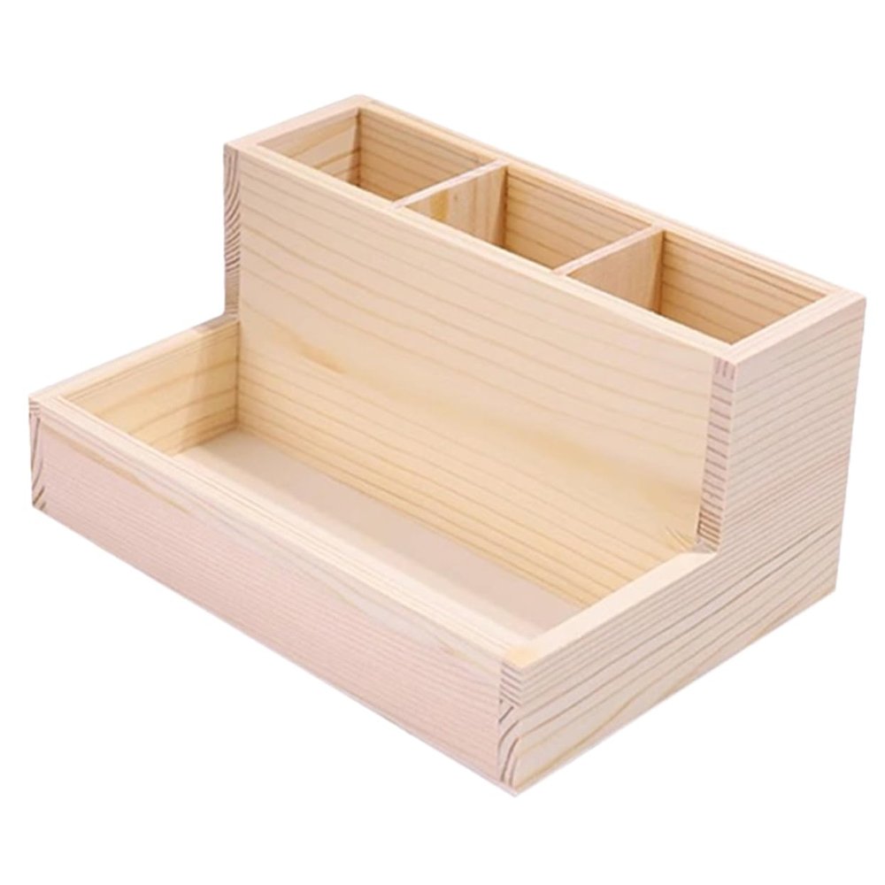 ARTSEWPLY Wooden Multi-grid Cosmetics Organizer Versatile Makeup Storage Case for Vanity Desk and Bathroom for Makeup Jewelry and Stationery Construction