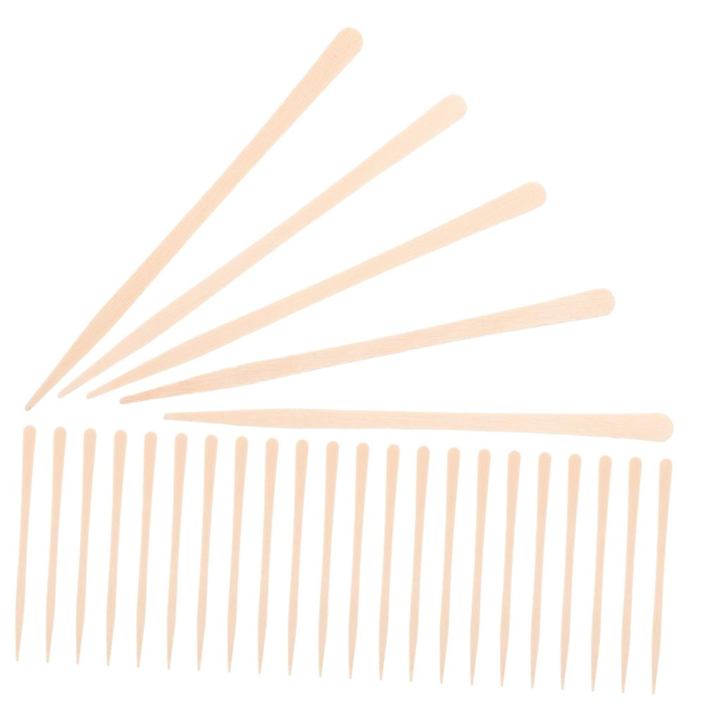 ELAYARD 100 Pcs Wax Applicators for Hair Removal Irregular Wooden Wax Sticks Disposable Body Waxing Rods for Women for Spa and Home Use