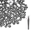 MECCANIXITY 2000pcs SS20 5mm Flatback Crystal Rhinestones, Resin Crystal Gems with Tweezer Dotting Pen Non Hotfix for Bedazzling Tumblers Mugs Bottles Nail DIY Crafts, Gray view 1