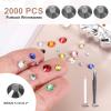 MECCANIXITY 2000pcs SS20 5mm Flatback Crystal Rhinestones, Resin Crystal Gems with Tweezer Dotting Pen Non Hotfix for Bedazzling Tumblers Mugs Bottles Nail DIY Crafts, Gray view 2