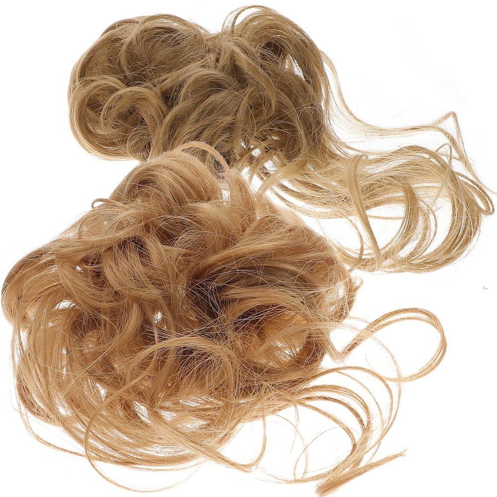 ARTSEWPLY 2pcs Messy Bun Hairpiece Curly Updo Extensions for Effortless Chignon Look Made High Temperature for Weddings Dates and Everyday Style