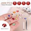 MECCANIXITY 2000pcs SS12 3mm Flatback Crystal Rhinestones, Resin Crystal Gems with Tweezer Dotting Pen Non Hotfix for Bedazzling Tumblers Mugs Bottles Nail DIY Crafts, Deep Red view 2