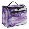Adornori Purple Marble Travel Toiletry Bag for Men and Women, Large Hanging Makeup Bag Organizer Toiletries Bag for Travel, Cosmetic Bag with Handle view 1