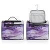 Adornori Purple Marble Travel Toiletry Bag for Men and Women, Large Hanging Makeup Bag Organizer Toiletries Bag for Travel, Cosmetic Bag with Handle view 4
