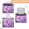 Adornori Valentine's Day Pink Purple Heart Travel Toiletry Bag for Men and Women, Large Hanging Makeup Bag Organizer Toiletries Bag for Travel, Cosmetic Bag with Handle view 2