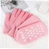 DECOMELODY Spa Moisturizing Socks and Gloves Set 2 Pairs Pink Hydrating Foot Care and Skin Care Comfortable Moisturizing Socks for Dry Skin for Home Use view 4