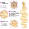 12 14 16 Inch Color 613 Human Hair Blonde Bundles Honey Blonde Body Wave Human Hair Wet And Wavy Brazilian Hair Weave Bundles Unprocessed Hair Extension view 4