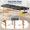 Brelley Massage Table Portable Wooden Lash Bed 24" Wide Adjustable Height 2-Fold Spa Table Foldable Tattoo Bed (Black) view 3