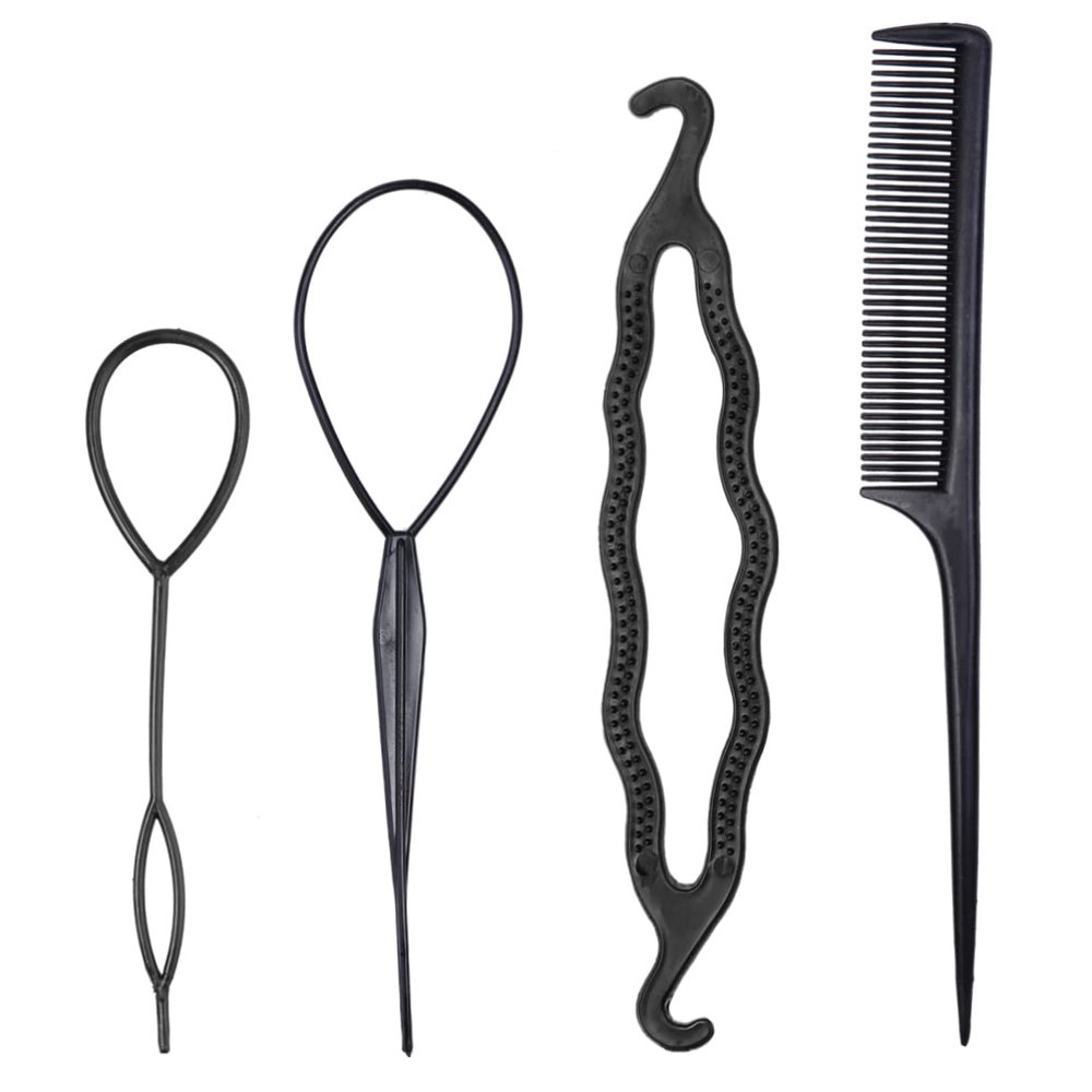 ARTSEWPLY 4pcs Portable Bun Hair Maker Set Stylish Braid Ponytail Clips for Design Lightweight and Styling Tools for Home Salon Use