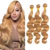 8 10 12 Inch Color 27 Human Hair Bundles Honey Blonde Bundles Body Wave Human Hair Double Weft Wet And Wavy Bundle Hair For Black Women