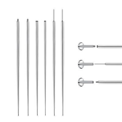 VOJO Piercing Ball Grabber Tool Kit 16G,18G Stainless Steel Flat Back Earrings Applicator with Threaded & Threadless Insertion Pins for Ear Nose Lip Body Jewelry Changes (Piercing Tapers)