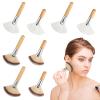 8PCS Fluffy Facial Brushes Esthetician, Fluffy Fan Brush with Long and Short Handle view 1