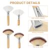 8PCS Fluffy Facial Brushes Esthetician, Fluffy Fan Brush with Long and Short Handle view 3