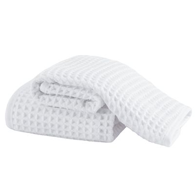 Microfiber Waffle Face Towels, 2 Pieces, Soft, Absorbent, Fast Drying, Lint Free (White)