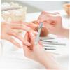 BAZEITFLOW 2Pcs Double Sided Stainless Steel Nail Files with Soft Leather Cover Durable Manicure Tools for Fingernail Toenail Care for Home Salon Use view 3
