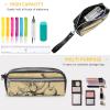 NTVOWPZO Leather Pencil Cases An Elegant Bowl Pen Pouch Travel Cosmetic Bag for Purse Portable Makeup Brush Bag Holder Coin Purse for Women Makeup Case Organizer view 3