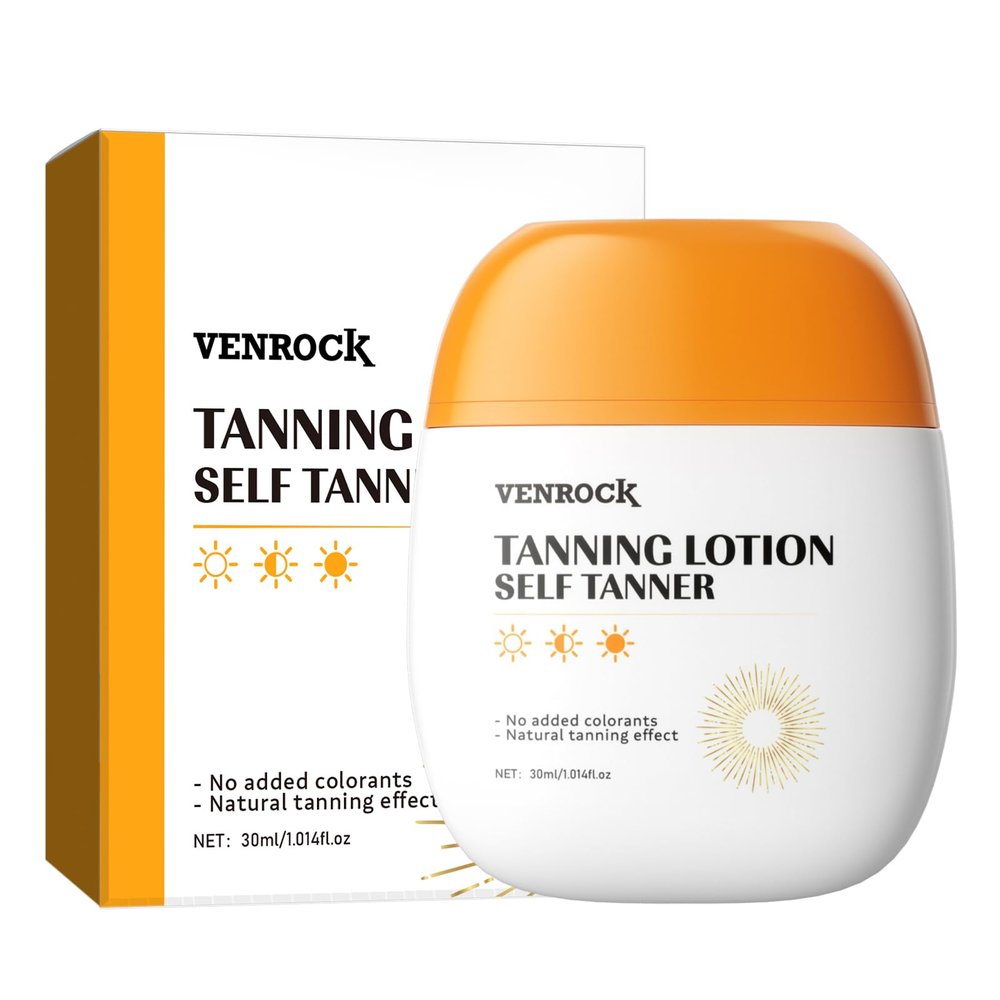Venrock Self Tanner Tanning Lotion Natural DHA Formula, No Added Colorants Travel - Friendly 30ml (1.01fl.oz) Sunless Tanning Moisturizer for Fair to Medium Skin Tones (1 pack, 30ml)