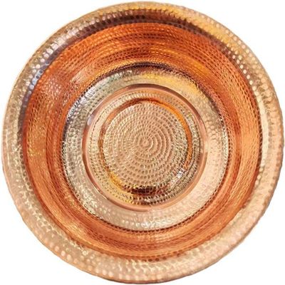 Hand-Hammered Copper Basin, Portable Pedicure Copper Bowls, Relaxation Pedicure Basin, 8L Capacity, Diameter 41 Cm, for Wedding Celebration, Face Washing, Foot Bath and Soaking Feet