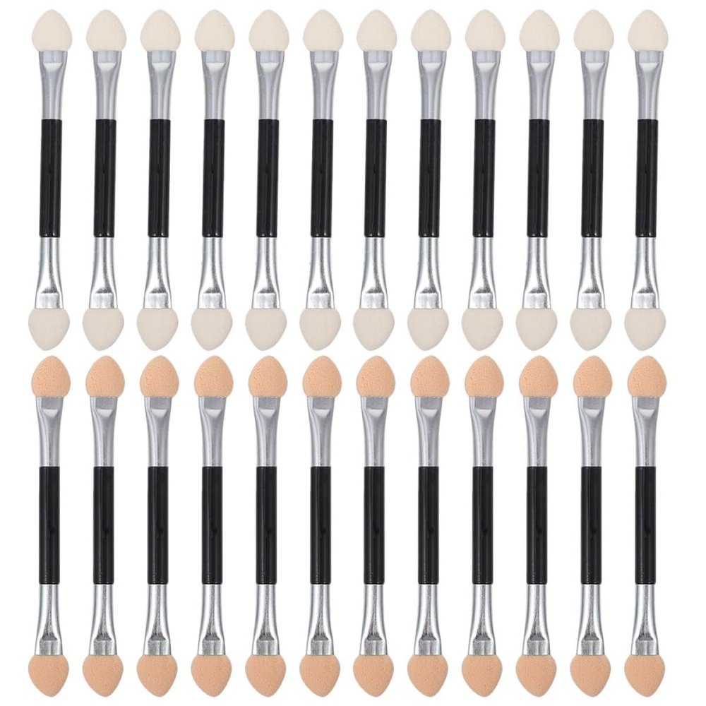 ARTSEWPLY 24pcs Dual-headed Eyeshadow Applicators Versatile Makeup Brushes for Eye Lip and Nose Contouring Easy Use Cosmetic Tools for Travel and Daily Use Random Color