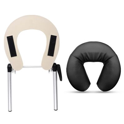 Aluminium Universal Massage Table Face Cradle Cushion, Adjustable Massage Chair Spa Bed Headrest Face Pillow Support, Elastic Memory Foam Face Pillow Set Massage Table Accessories Massage Equipment