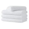 Microfiber Waffle Face Towels, 4 Pieces, Soft, Absorbent, Fast Drying, Lint Free (White) view 1