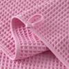 Microfiber Waffle Face Towels, 4 Pieces, Soft, Absorbent, Fast Drying, Lint Free (Pink) view 3