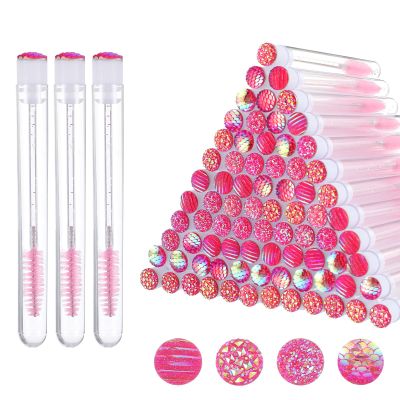 200 Pcs Lash Spoolies with Tube Pink Disposable Mascara Wands with Tube Set 100 Pcs Empty Mascara Tubes 100Pcs Portable Eyelash Spoolies for Eyelash Extensions Lash Applicator Tool