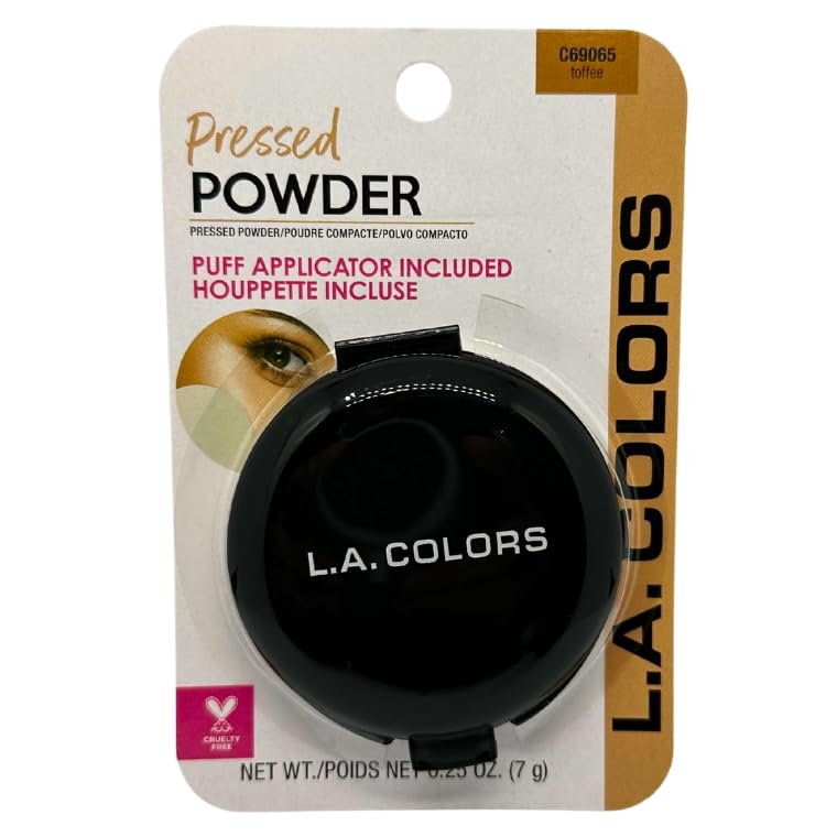 LA Colors Pressed Powder wih Applicator, C69065, Toffee 0.25 Oz