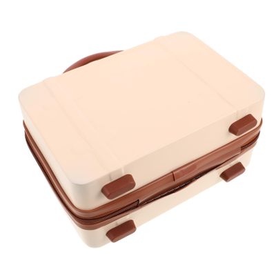 BESTYASH Retro Makeup Suitcase Travel Organizer Bag for Women Vintage Makeup Case Compartments and Handle Portable Mini Suitcase for Daily Use