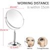 8 Inch Double-Sided Brass Countertop Makeup Mirror, 1X & 3X/5X/7X/10X Magnification, 360 Rotating Vanity Mirror, Gold Finish(Chrome,7X) view 3
