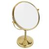 8 Inch Double-Sided Brass Countertop Makeup Mirror, 1X & 3X/5X/7X/10X Magnification, 360 Rotating Vanity Mirror, Gold Finish(Gold,5X) view 2