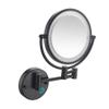 8-Inch Two-Sided Wall Mounted Makeup Mirror with LED Lights, 7X Magnification, 360 Swivel Rotation, 11.1-Inch Extension (Bright Silver)(Matte Black,7X) view 1