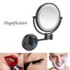 8-Inch Two-Sided Wall Mounted Makeup Mirror with LED Lights, 7X Magnification, 360 Swivel Rotation, 11.1-Inch Extension (Bright Silver)(Matte Black,7X) view 2