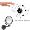 8-Inch Two-Sided Wall Mounted Makeup Mirror with LED Lights, 7X Magnification, 360 Swivel Rotation, 11.1-Inch Extension (Bright Silver)(Matte Black,7X) view 3