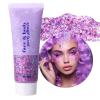DAGEDA Purple Body Glitter Gel, Holographic Face Glitter Body Gel Rave Party Accessories, Chunky Glitters for Face Hair Nails, Cosmetic Laser Powder Festival Sequins Paint Makeup view 1