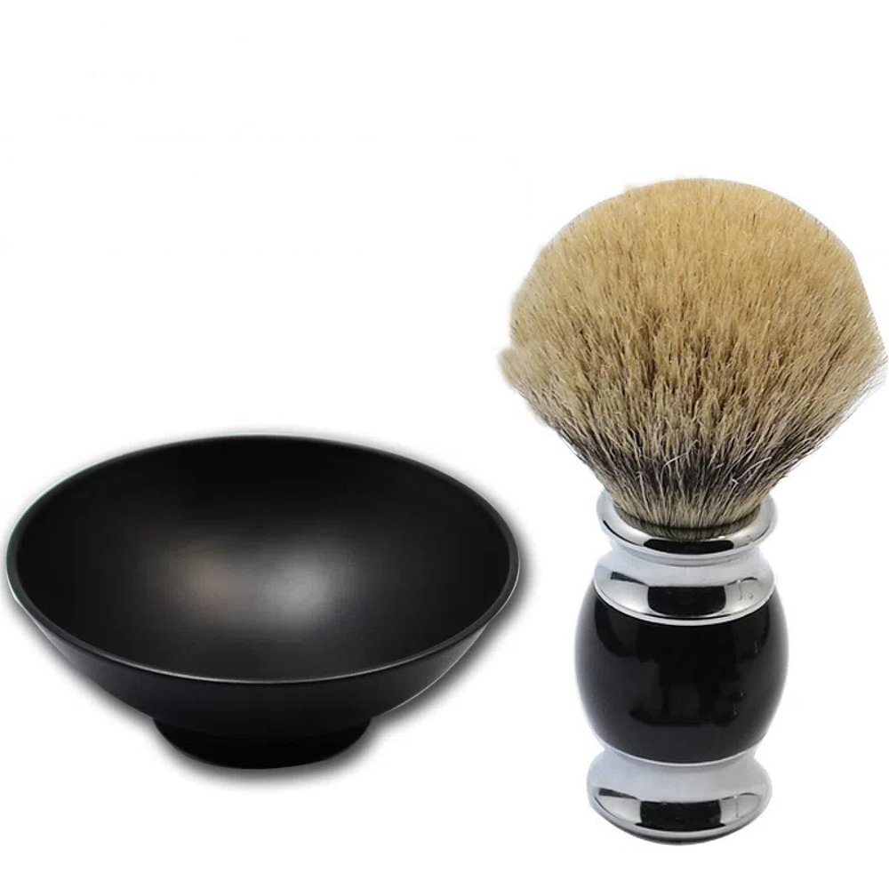 ACHANHUAI Wooden Handle Vintage Hand Brush Shaving Set Shaving Brush Beard Soap Bowl Foam Brush Cleansing Brush